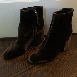Sam Edelman Brown Velvet Ankle Boots